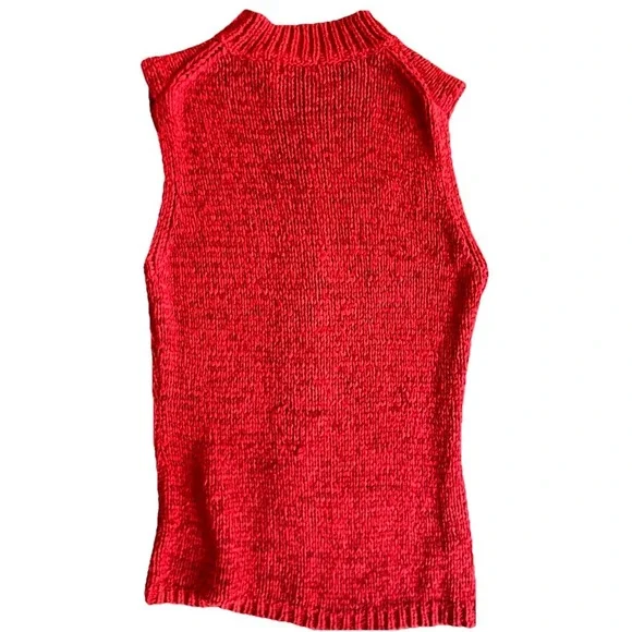 Liz Claiborne Women's Large Red Sleeveless Sweater Great Condition - Picture 3 of 7